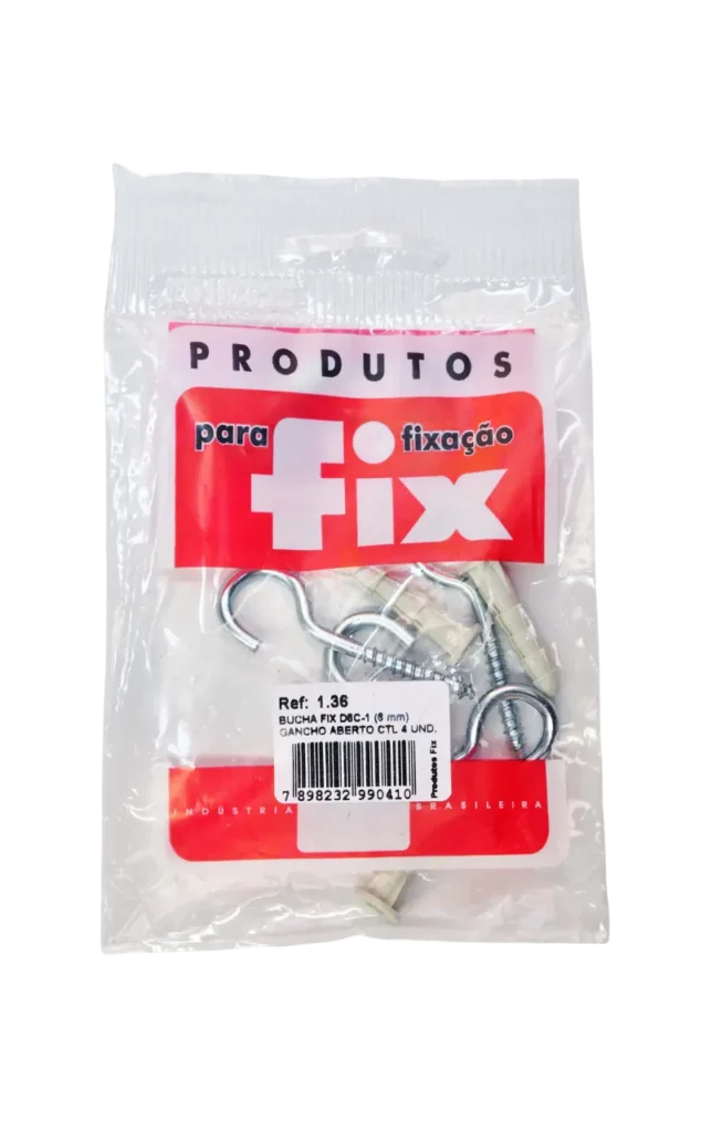 Bucha com Gancho Aberto pacote - Fix All
