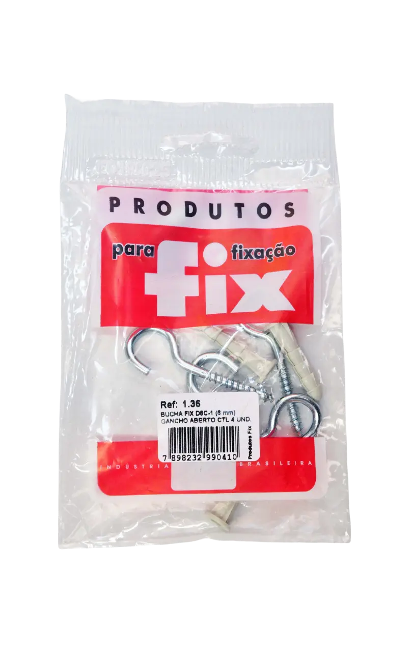 Bucha com Gancho Aberto pacote - Fix All